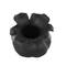 8.75" Black Ceramic Abstract Wide Rounded Floral Shaped Decorative Vase with Petal Rim